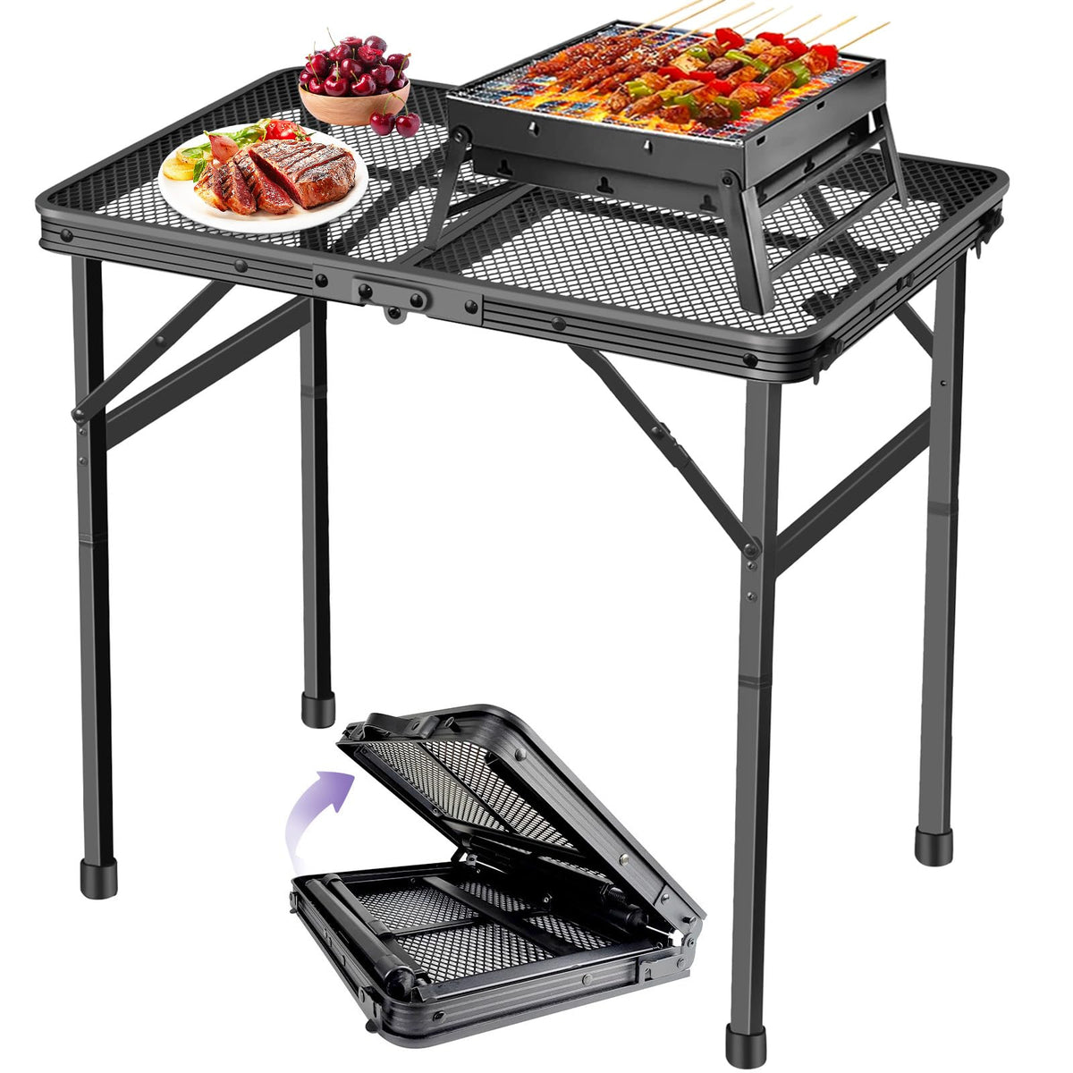 Black Adjustable Folding Camping Table S97915