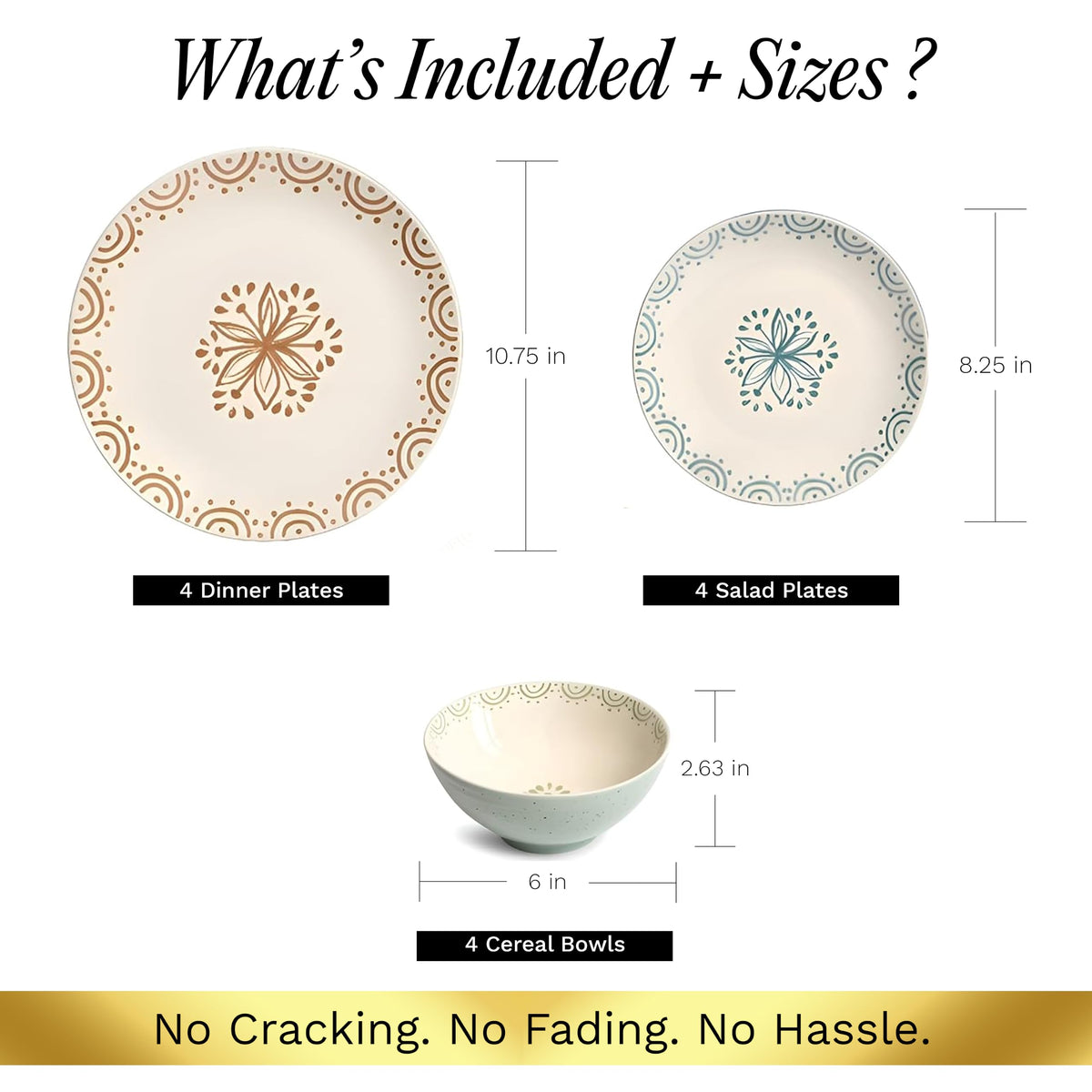 12-Piece Speckled Stoneware Dinnerware Set for 4 H462141