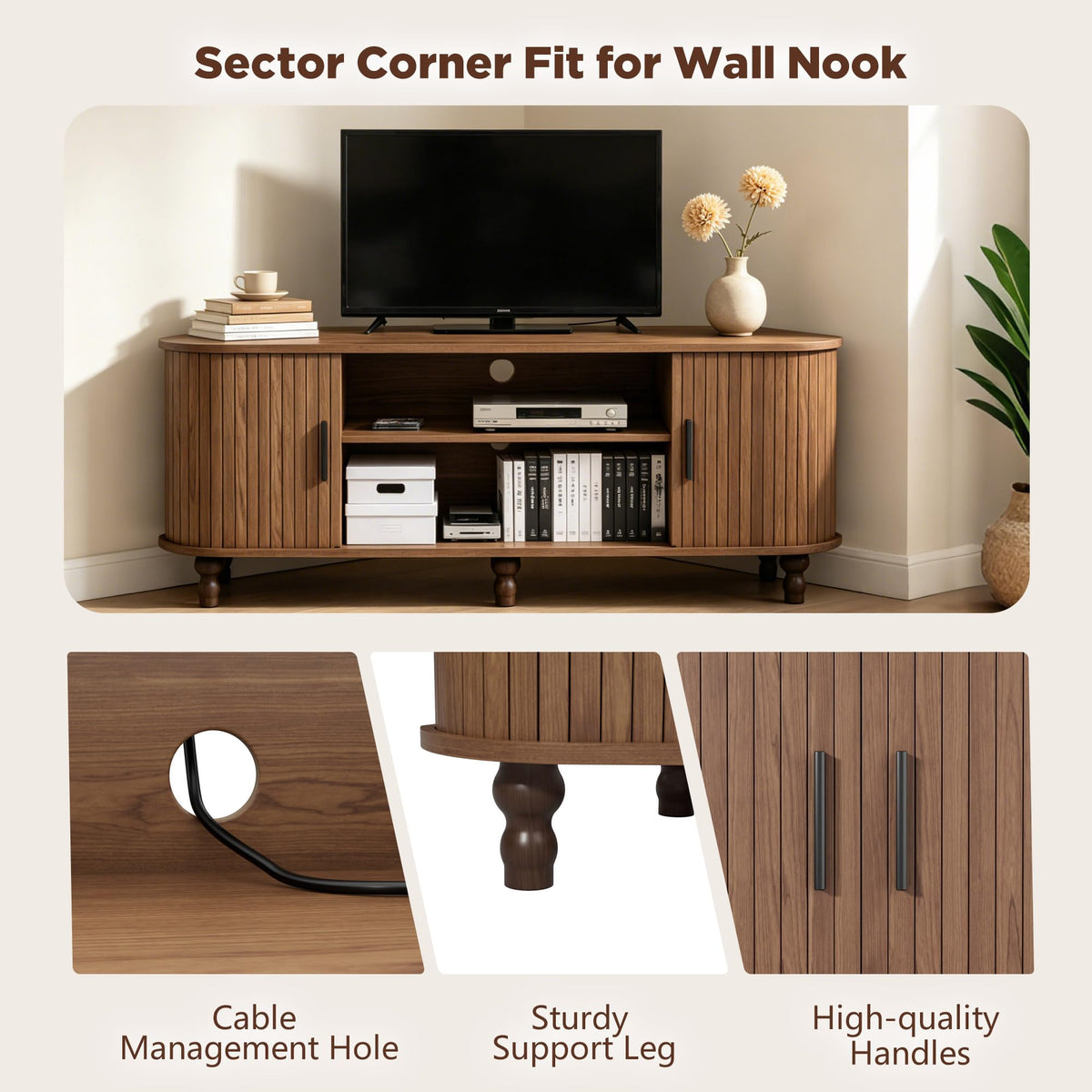 45" Corner TV Stand with Storage O142443