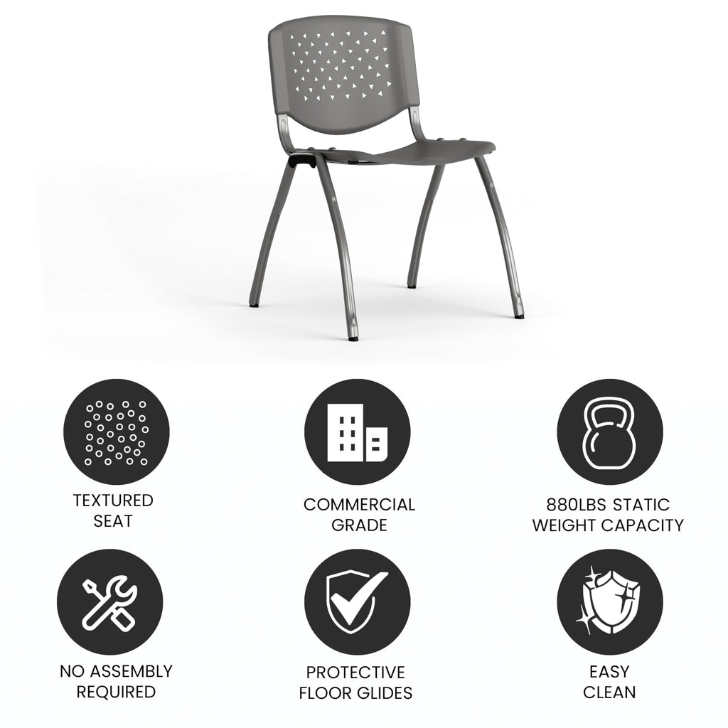 Gray Plastic Stack Chair K1514