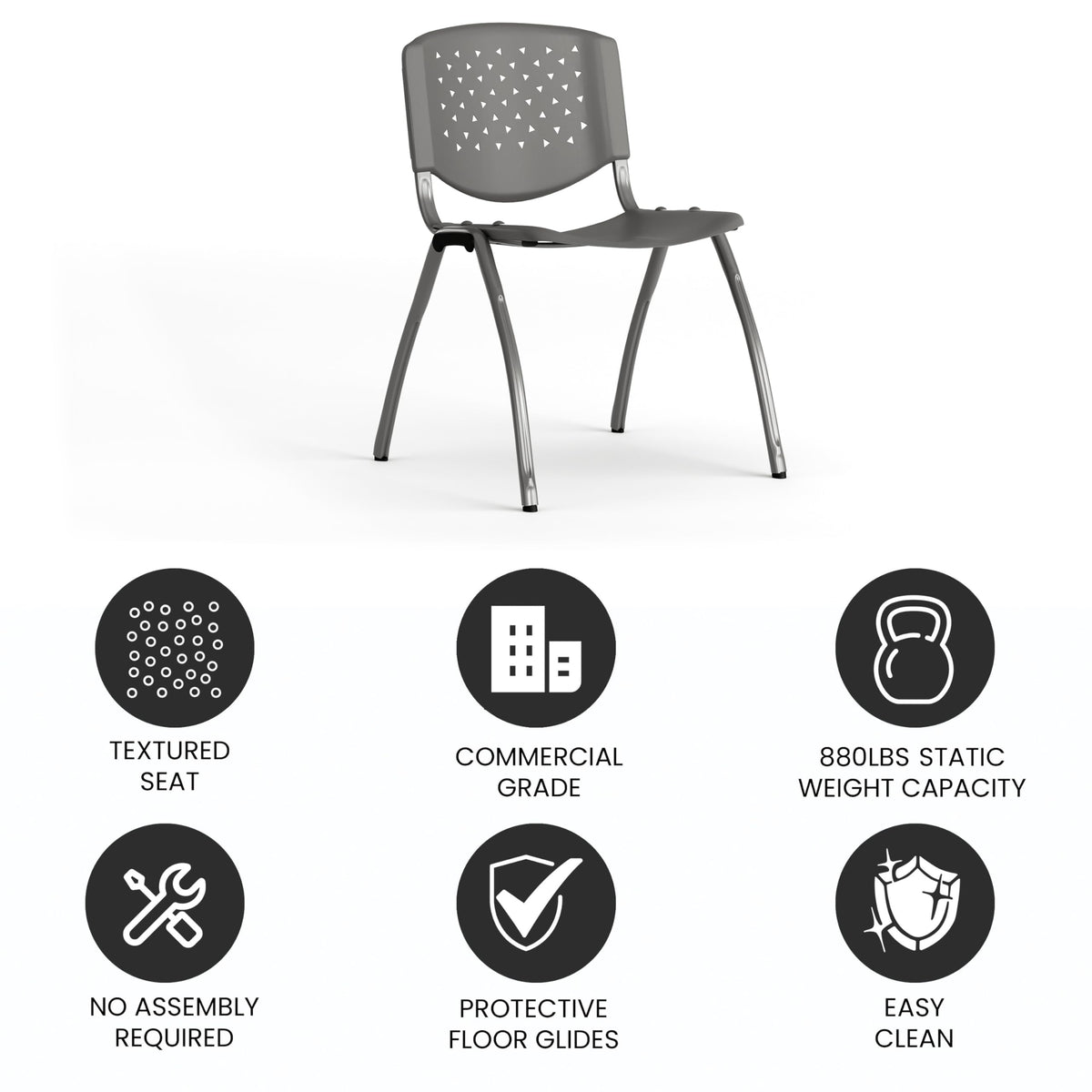 Gray Plastic Stack Chair K1514