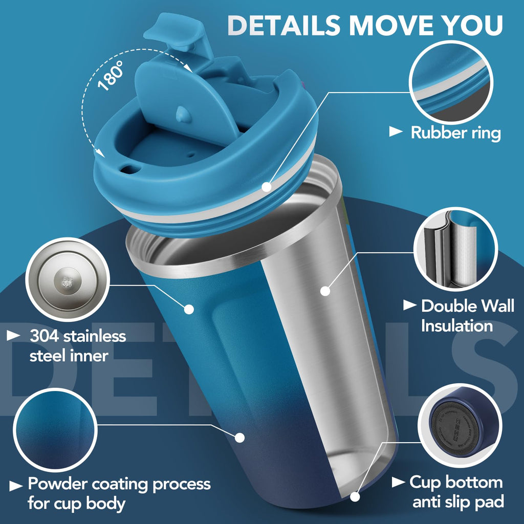 12 oz Insulated Stainless Steel Travel Coffee Mug 2 Pack V271