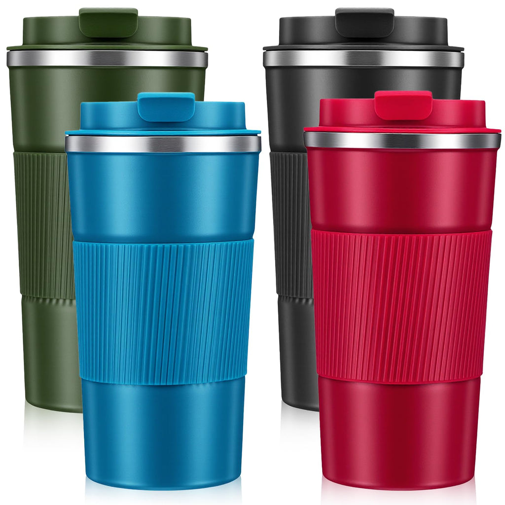 4 Pack 17oz Stainless Steel Insulated Coffee Mug with Lid F2513