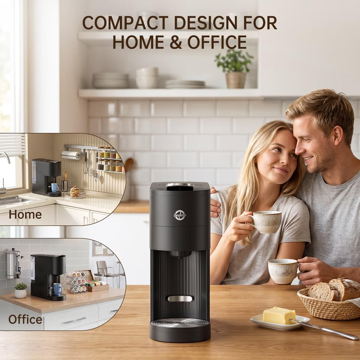 Single Serve Coffee Maker with K Cup Capsules & Grounds, Black Z441