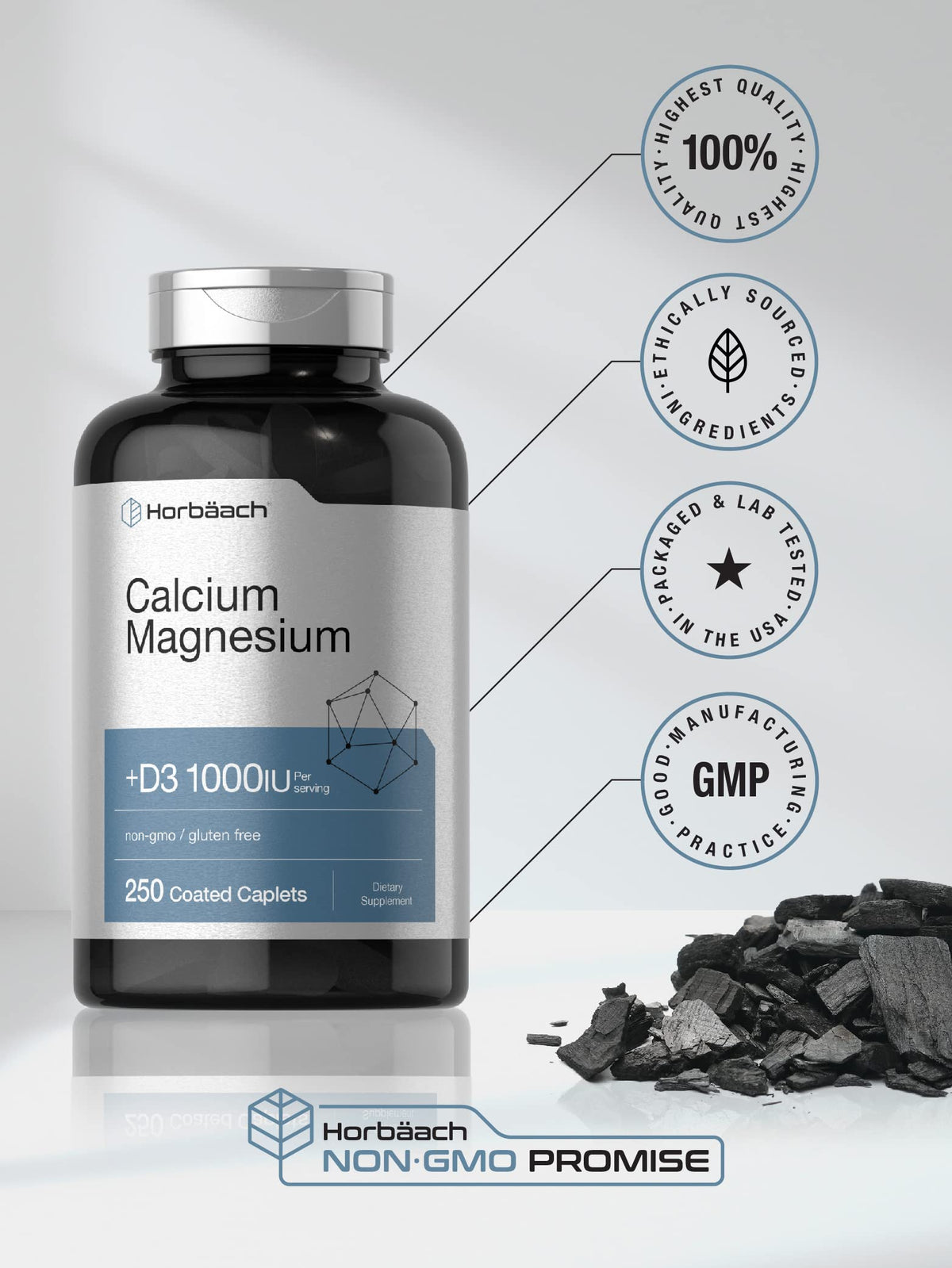 Calcium Magnesium with Vitamin D3 250 Caplets Z803490