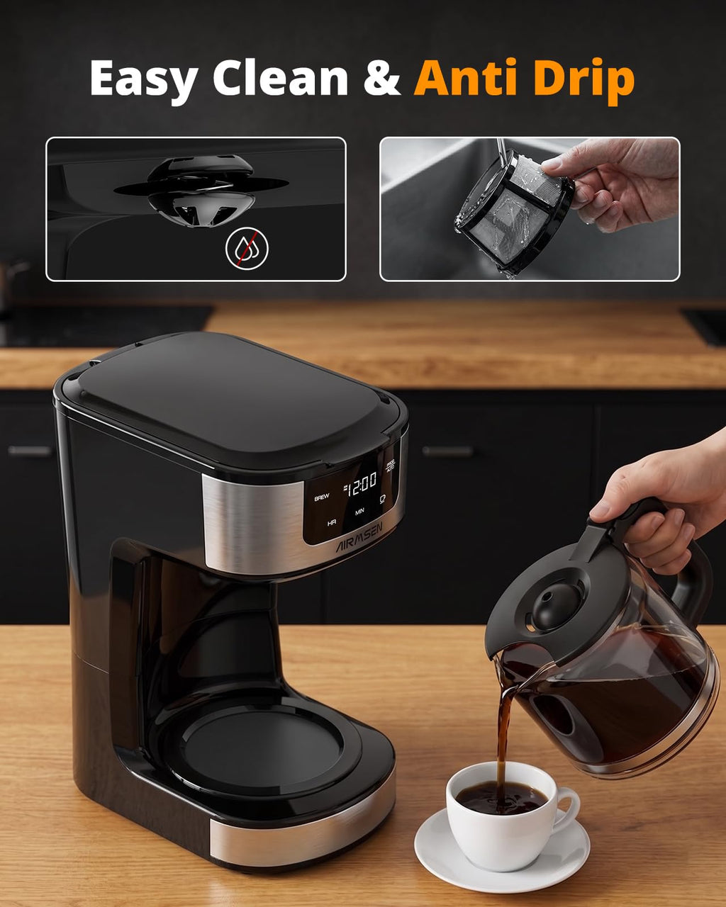 12-Cup Programmable Drip Coffee Maker J677