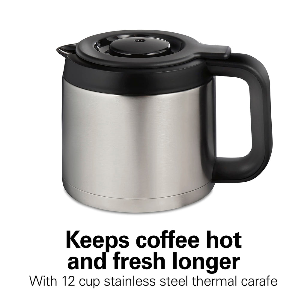2-Way Coffee Maker with K-Cup Pods or Grounds, Black and Stainless Q436961