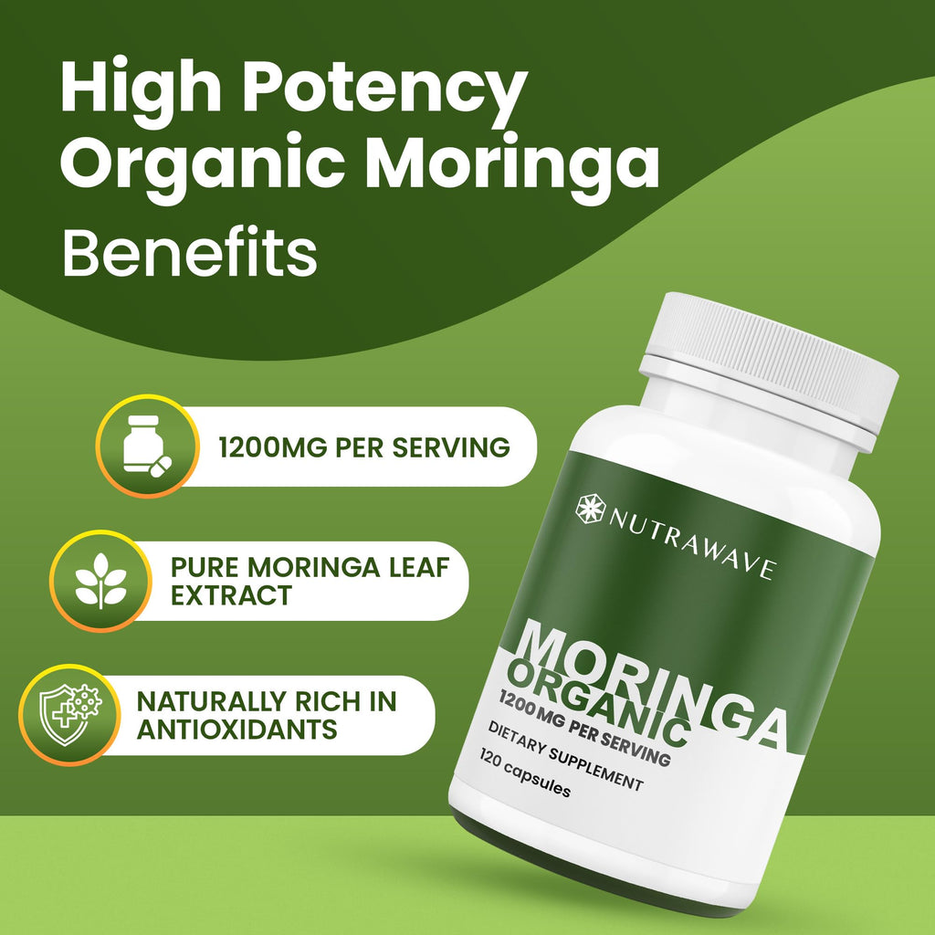 Organic Moringa Capsules 1200mg 120 Capsules E44477