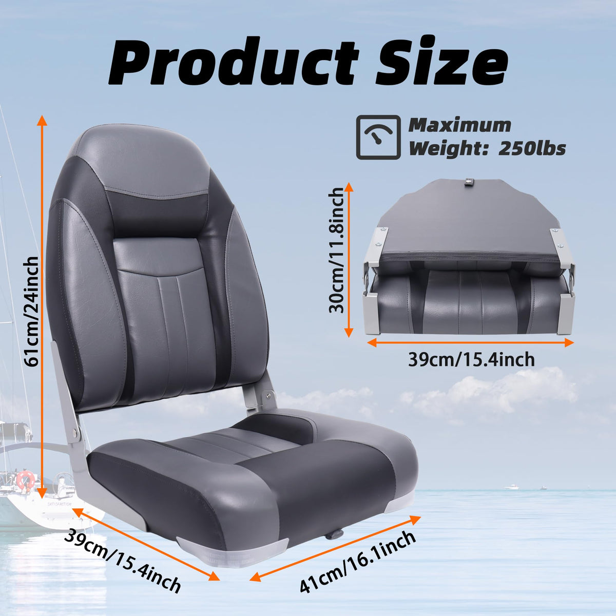 High Back Folding Boat Seat M324
