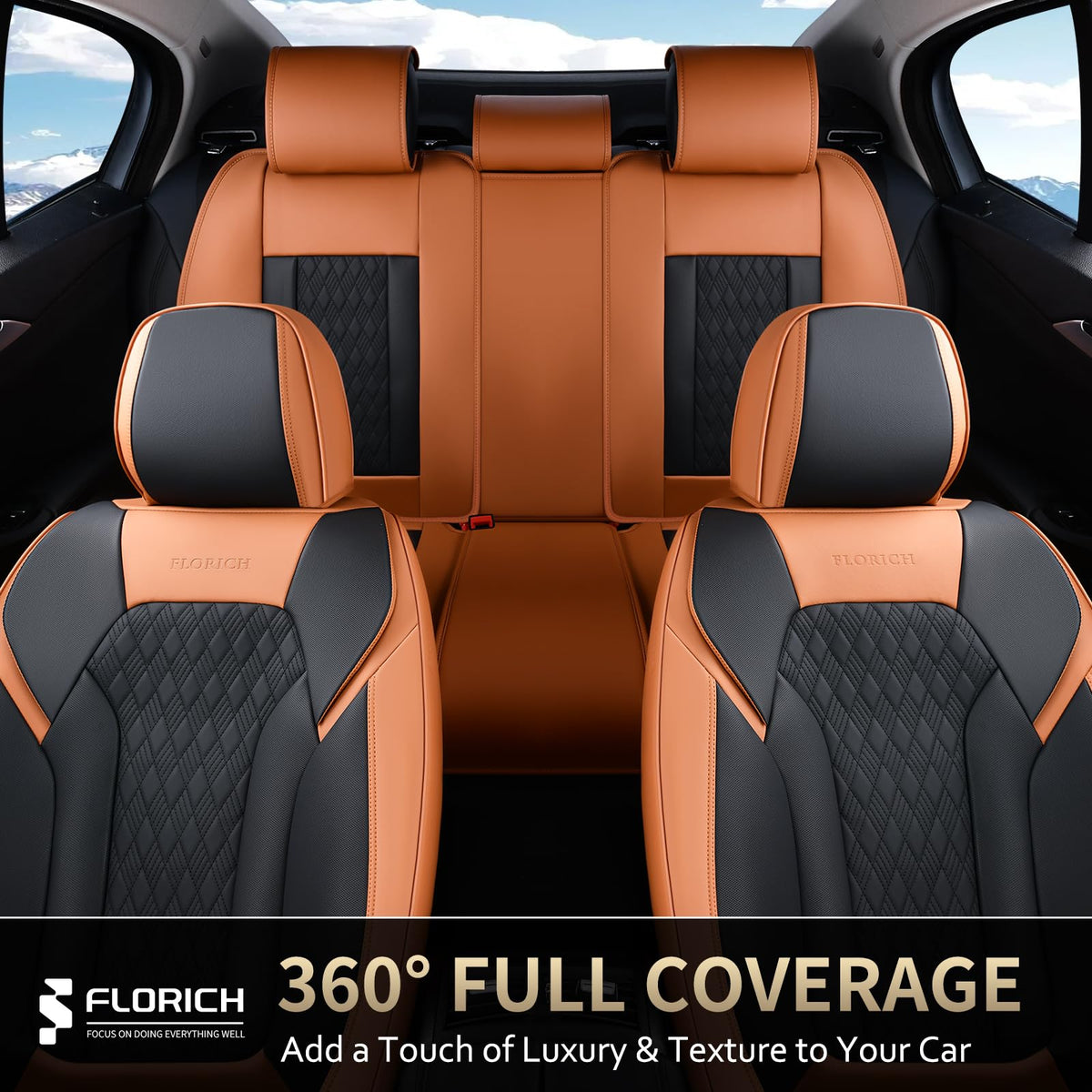 Nappa Leather Car Seat Covers Full Set Z5364