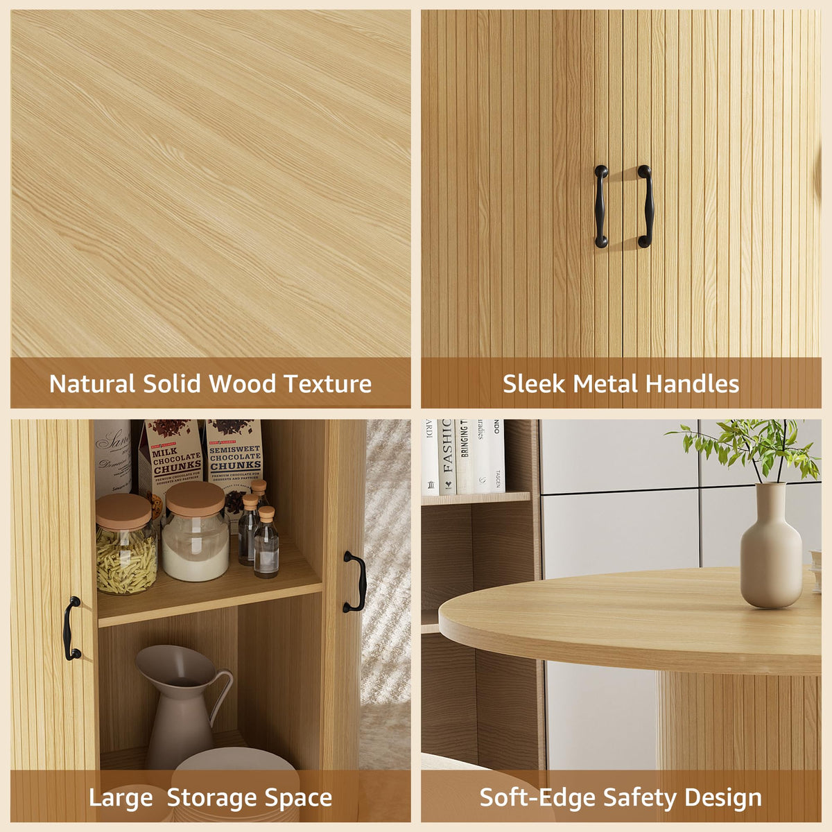 31.5 inch Round Dining Table with 2-Layer Storage Shelf Z3079