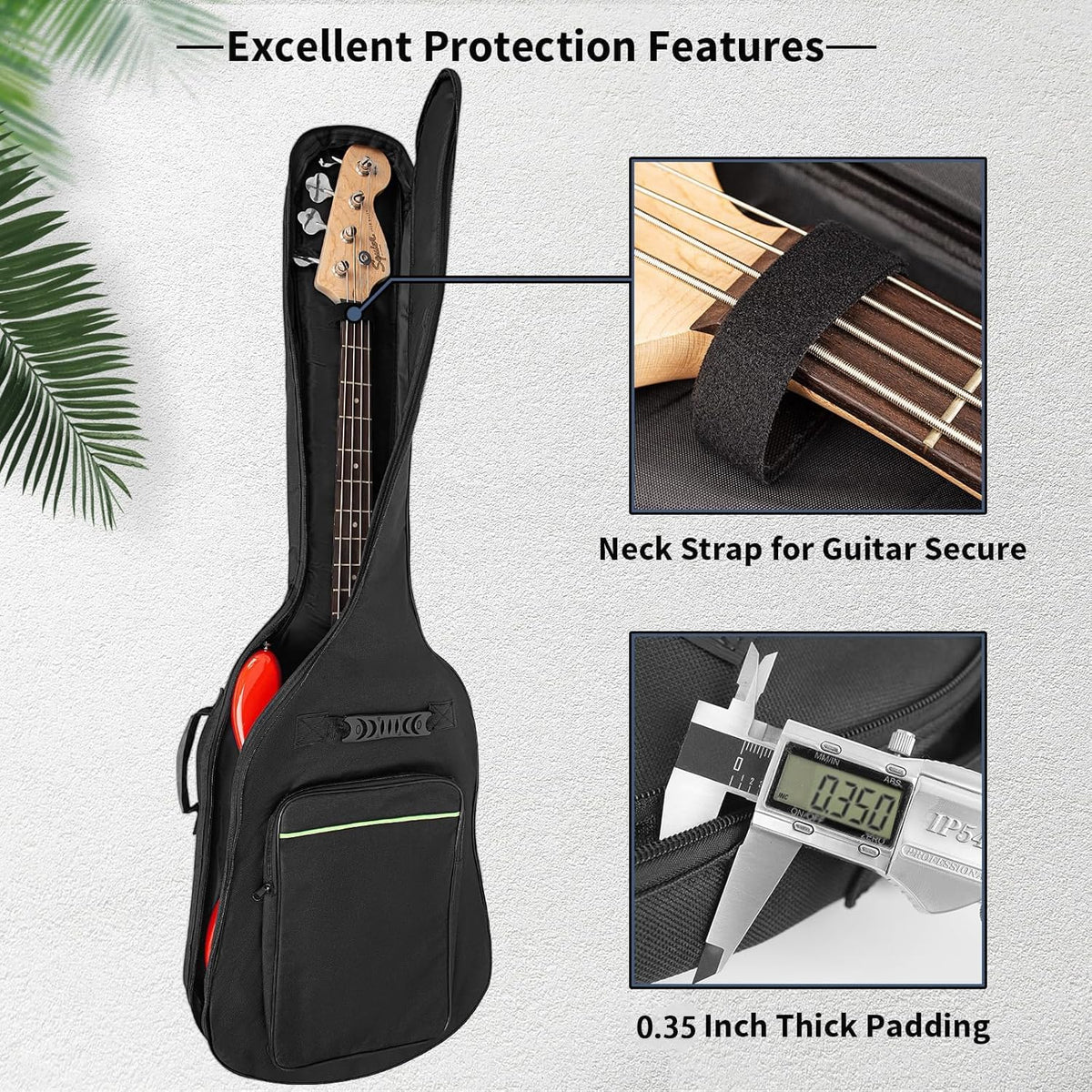 Black Waterproof Padded Electric Bass Guitar Gig Bag H968