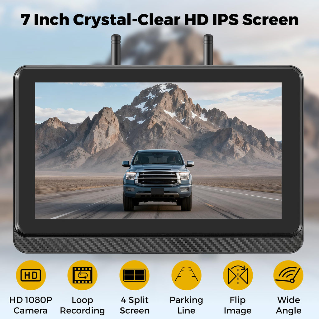 Wireless Backup Camera with 7" Monitor and 1080P Camera P977941