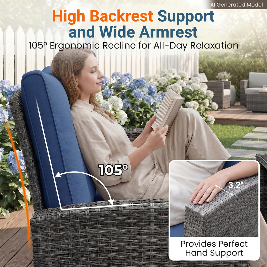 4 Piece Outdoor Wicker Patio Furniture Set Z88364