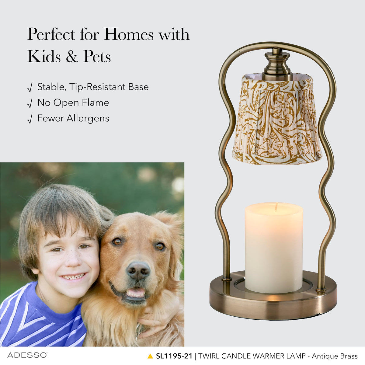 Flameless Candle Warmer Lamp with Adjustable Timer & Dimmable Light D4066