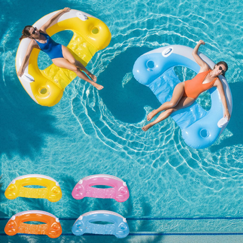 Inflatable Pool Floats 4 Pack with Cup Holders & Handles V642
