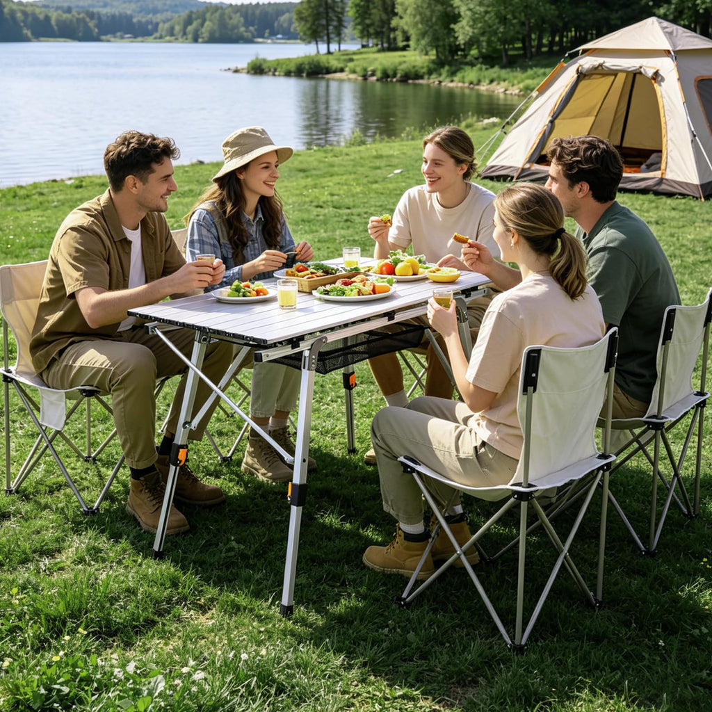 Lightweight Aluminum Folding Camping Table White I819