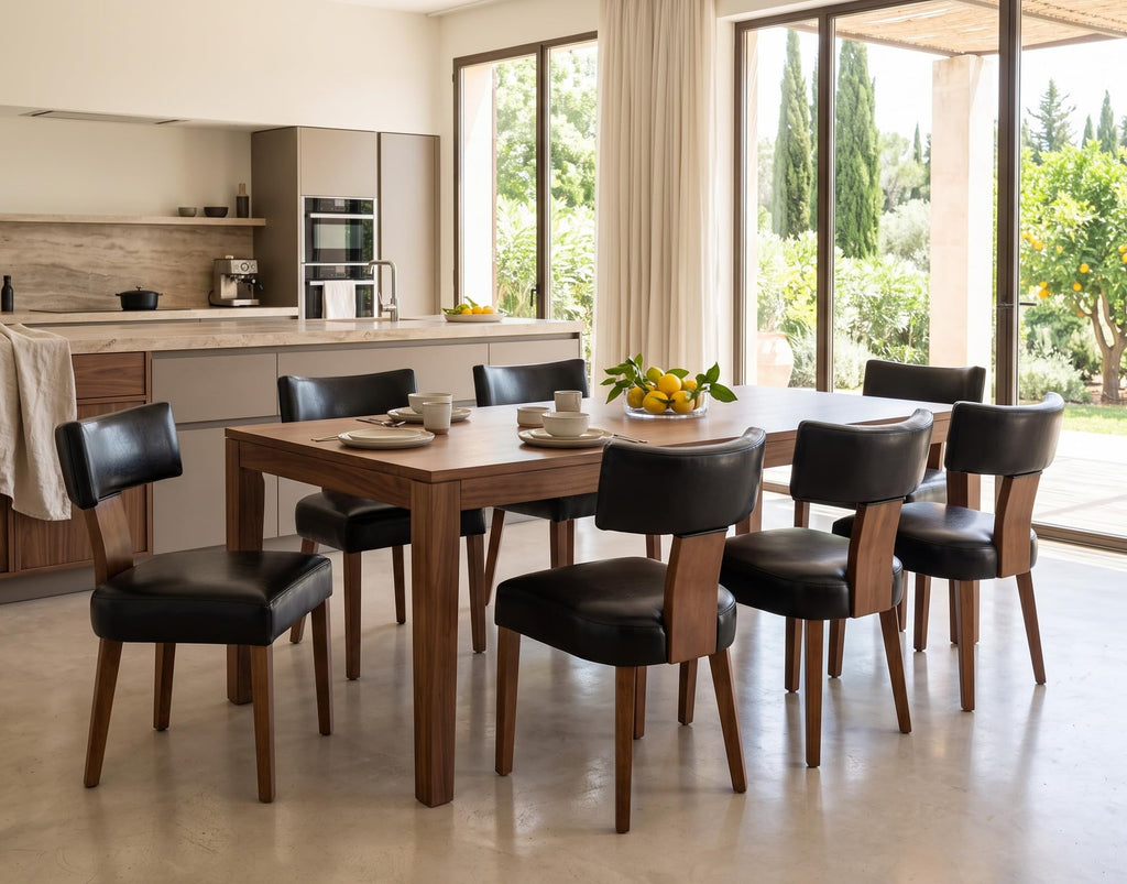 Black Set of 6 PU Leather Upholstered Dining Chairs A91845