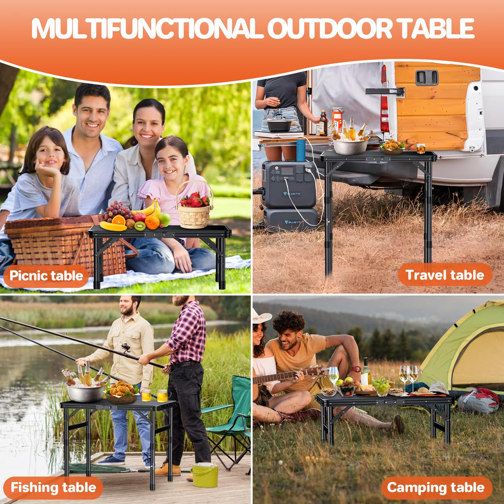 Waterproof Camping Tables with Plastic Tabletop P5036