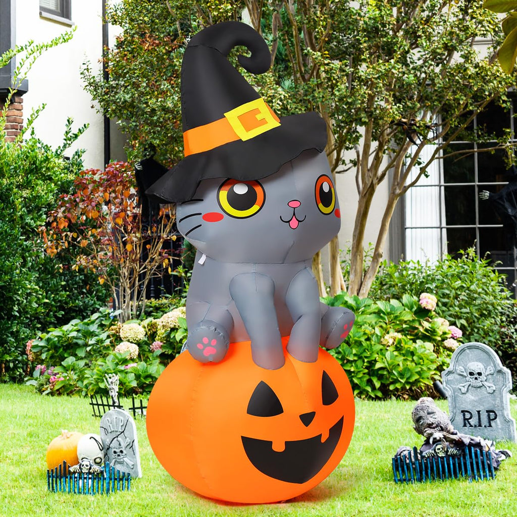 6 FT Halloween Inflatables Cat with Built-in LEDs R381680