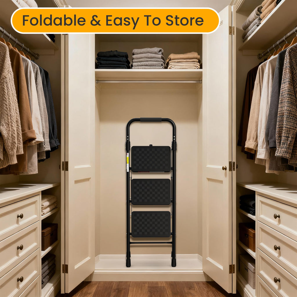 3 Step Folding Ladder with Anti-Slip Pedal I4068