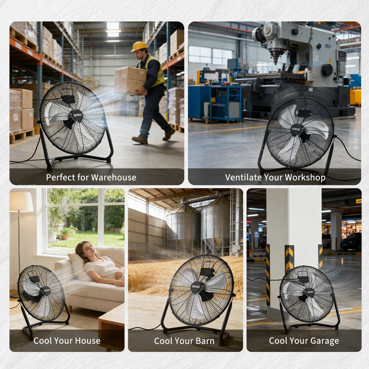 20'' 3000CFM Metal Floor Fan H762