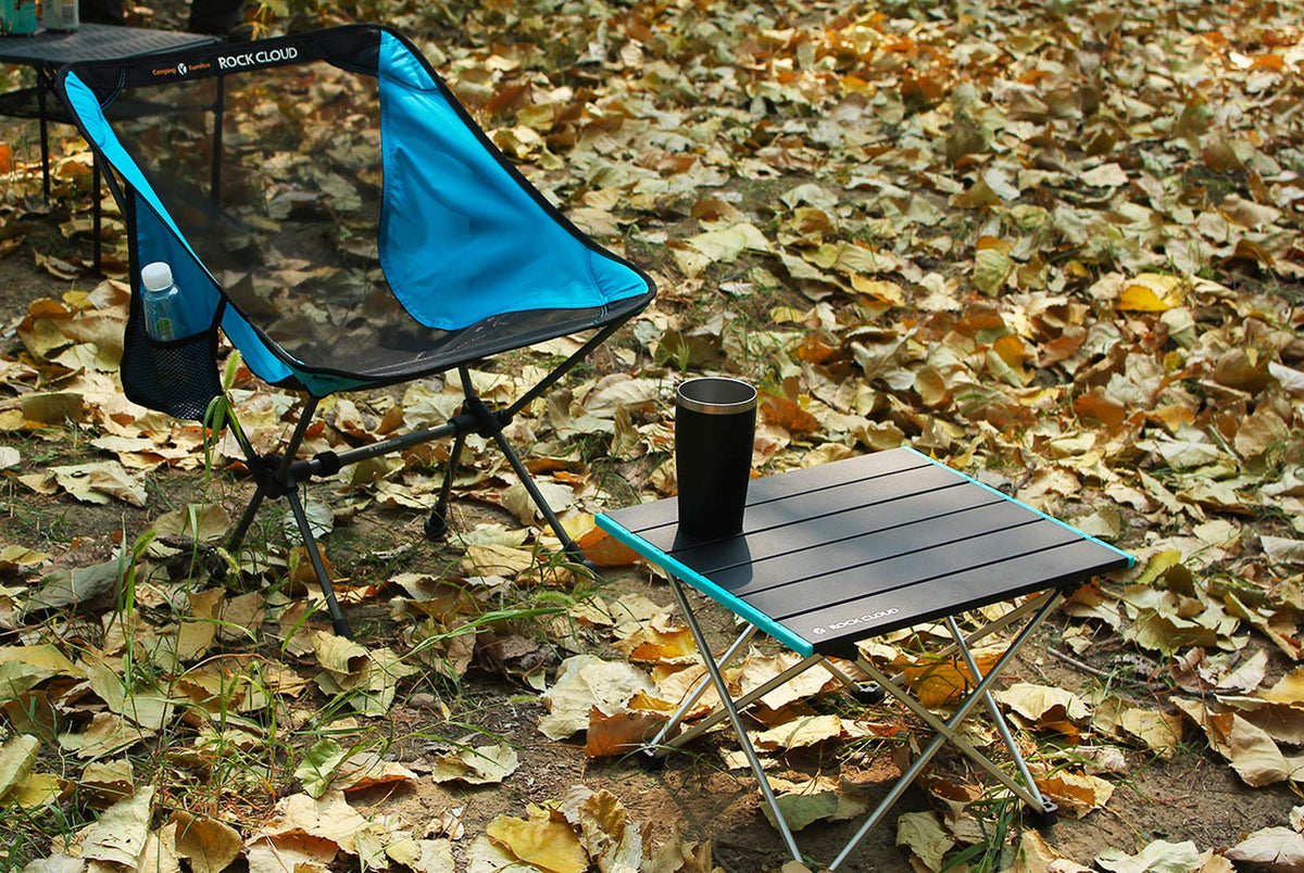 Portable Aluminum Folding Camping Table Black U148472