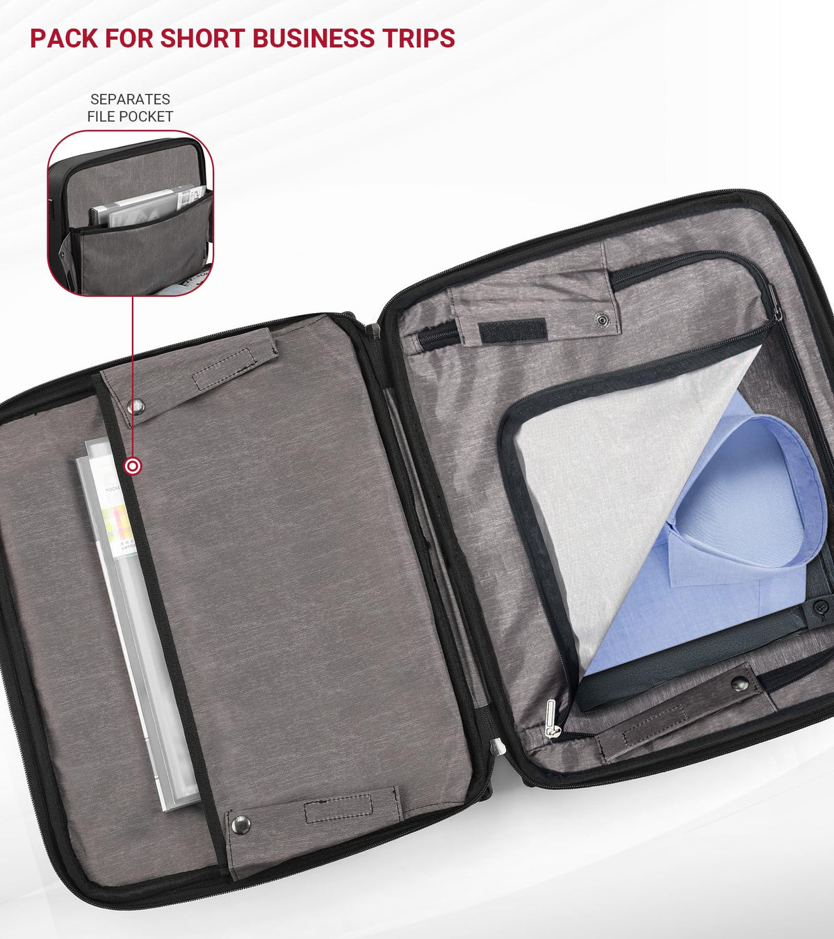 Rolling Laptop Bag with USB & Type-C Charging Port, Water Resistant 17.3 Inch K22581