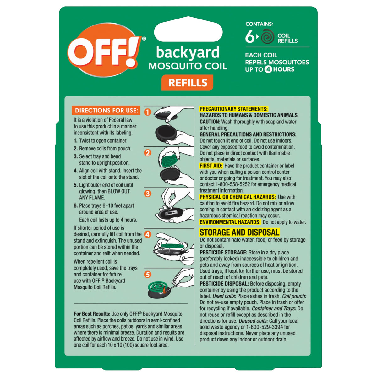 Mosquito Coil Refills 6 Count (Pack of 6) H39673