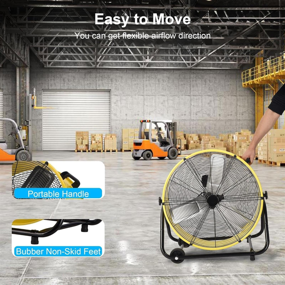 Heavy Duty 3-Speed 20in Floor Drum Fan U411451
