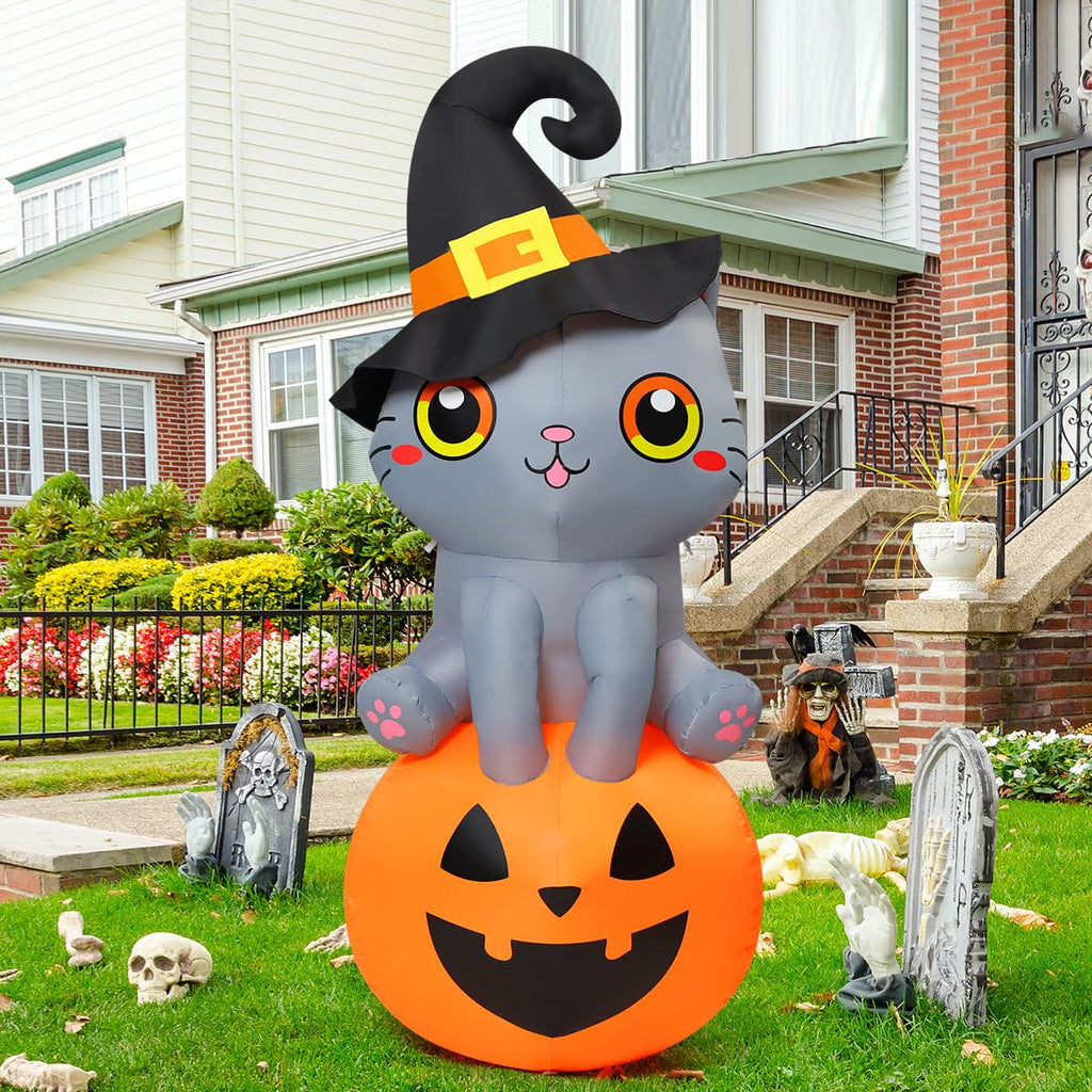 6 FT Halloween Inflatables Cat with Built-in LEDs R381680