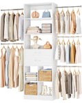 Small Closet System with 2 Wooden Drawers & 5 Hanging Rods, White L644221