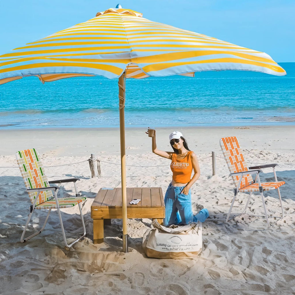 Set of 2 Webbed Folding Beach Chairs Z358