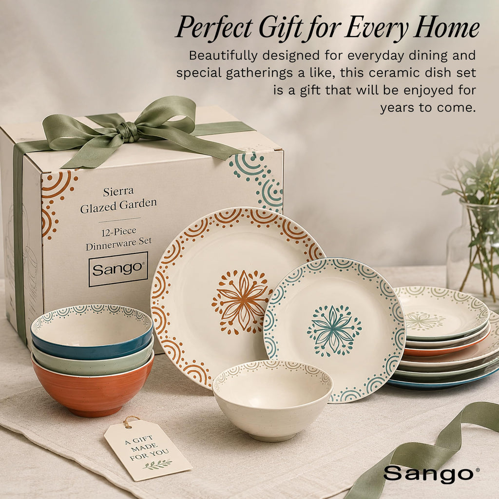 12-Piece Speckled Stoneware Dinnerware Set for 4 H462141
