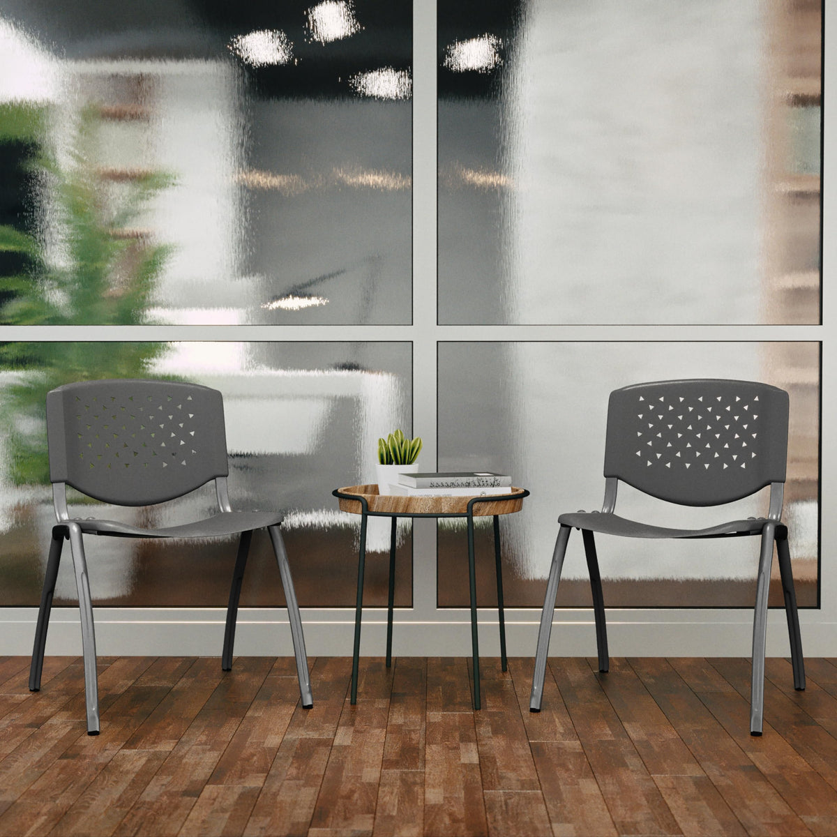 Gray Plastic Stack Chair K1514