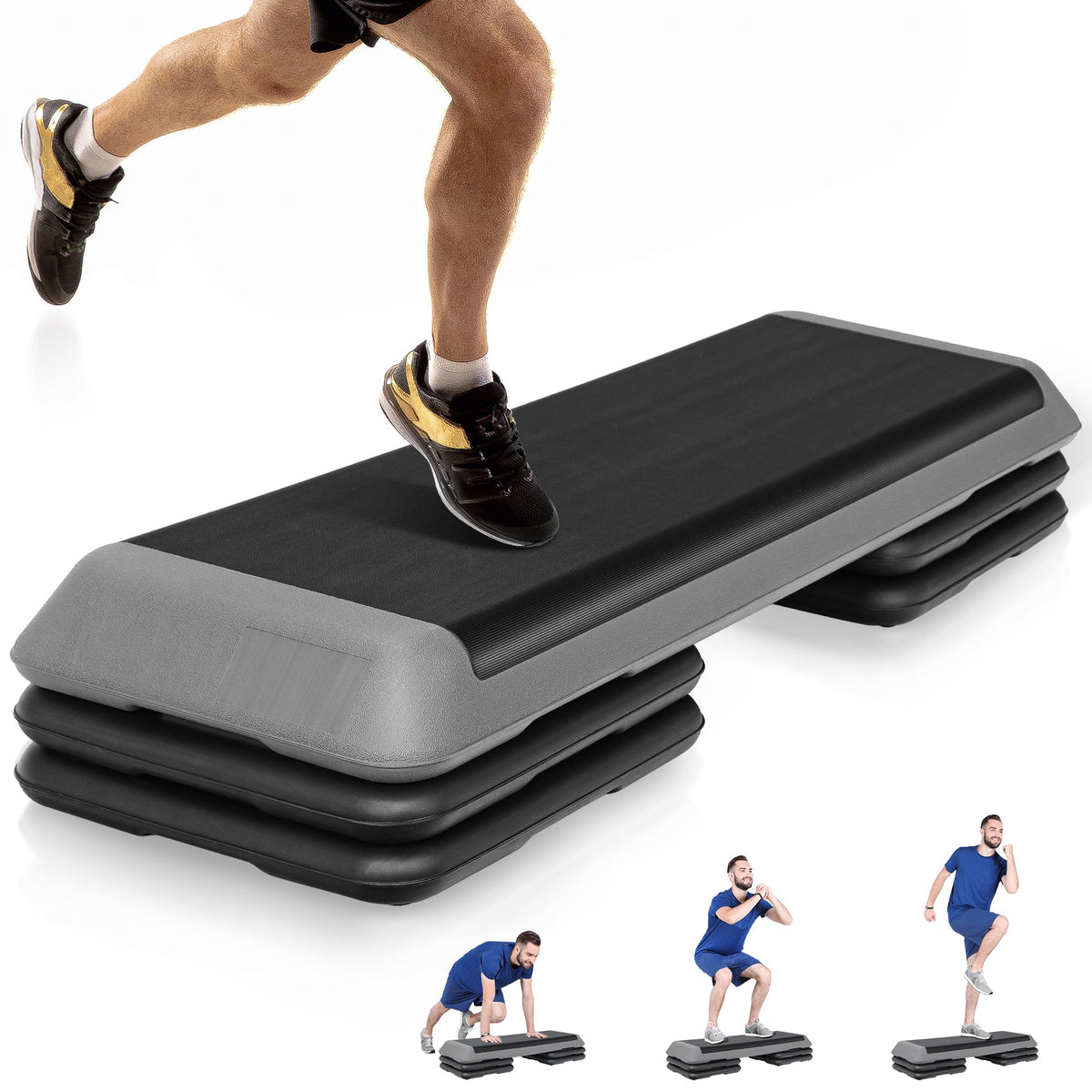 43 Inch Adjustable Aerobic Step Platform with 4 Risers A35722