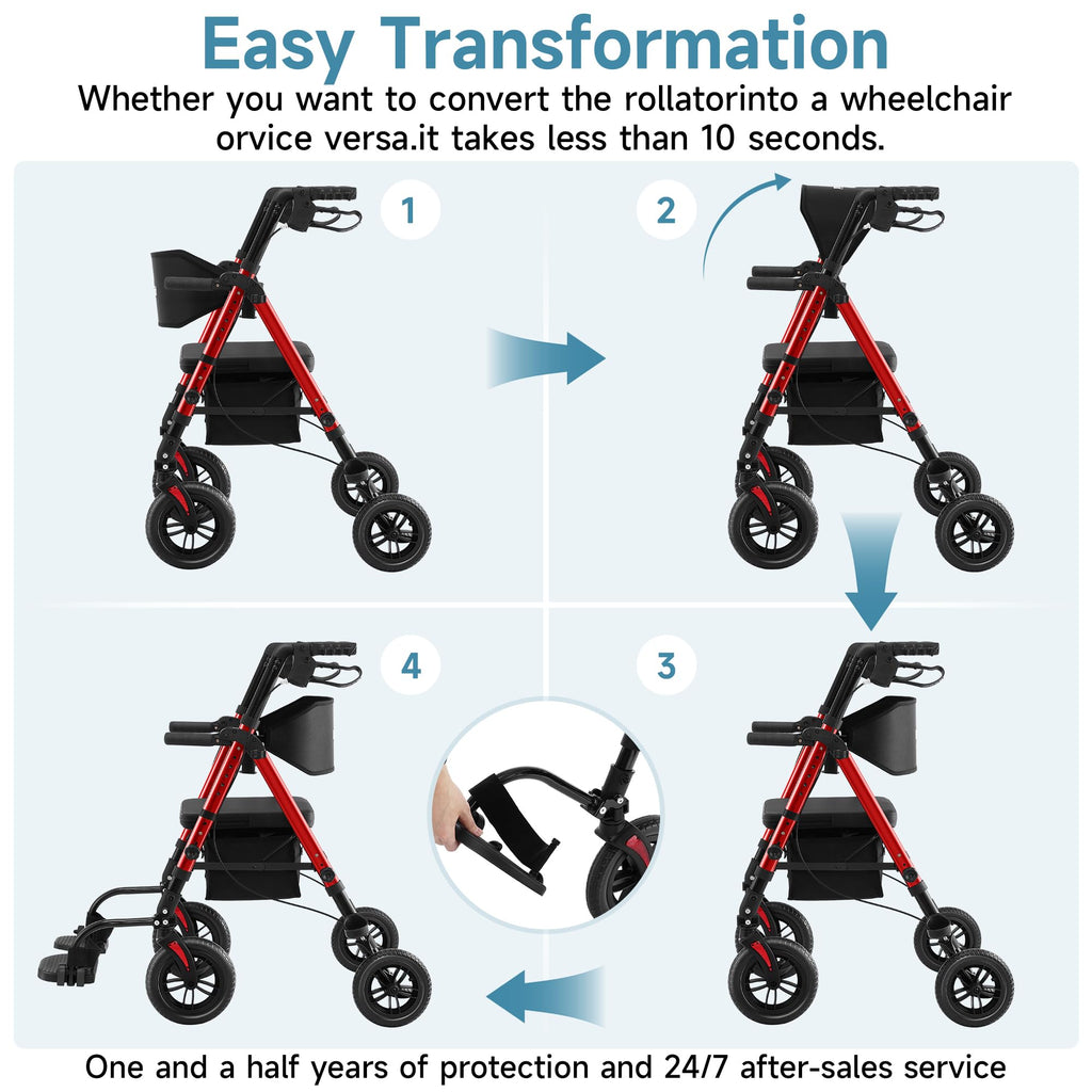 2 in 1 Rollator Wheelchairs Combo with Seat G1652