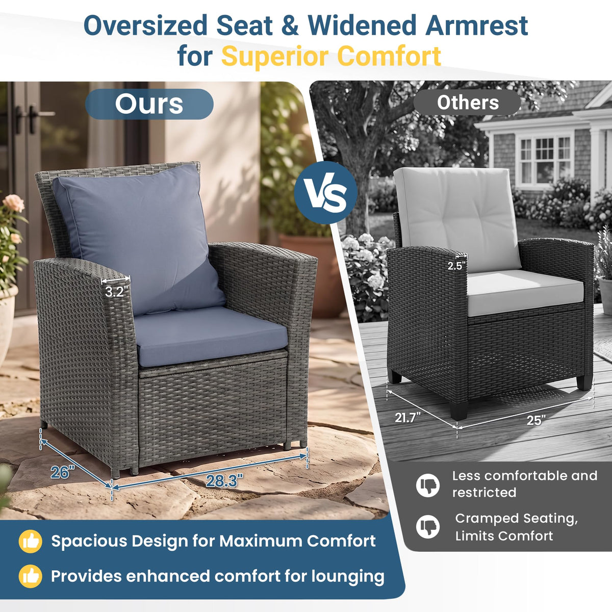 4 Piece Outdoor Wicker Patio Furniture Set Z88364