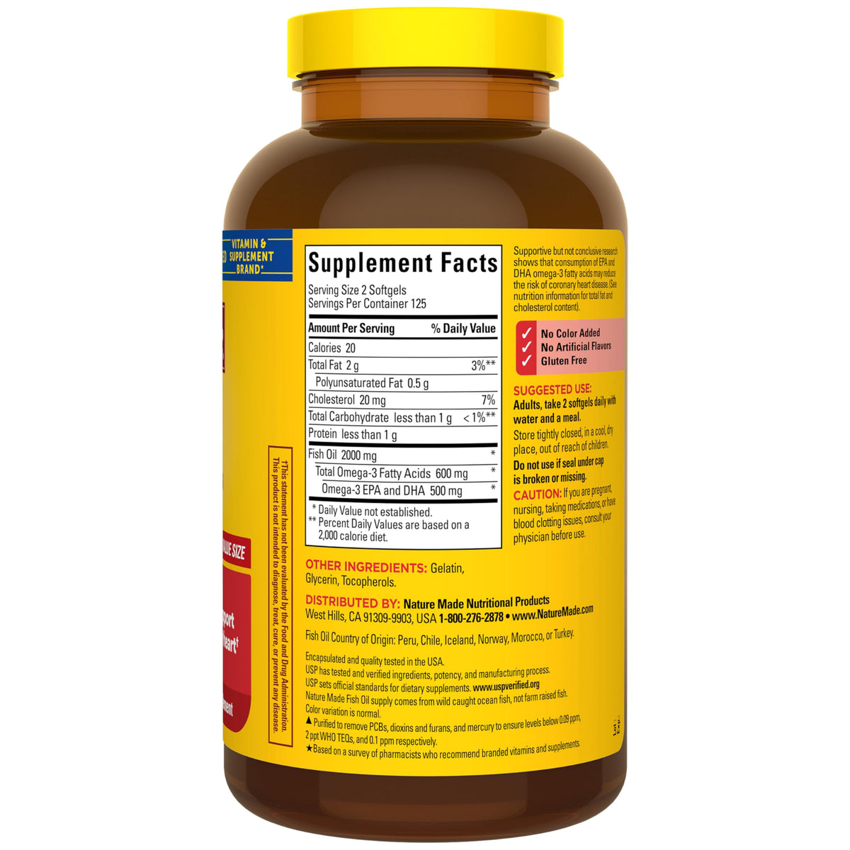 Fish Oil Omega 3 Supplements 2000mg 250 Softgels V335412