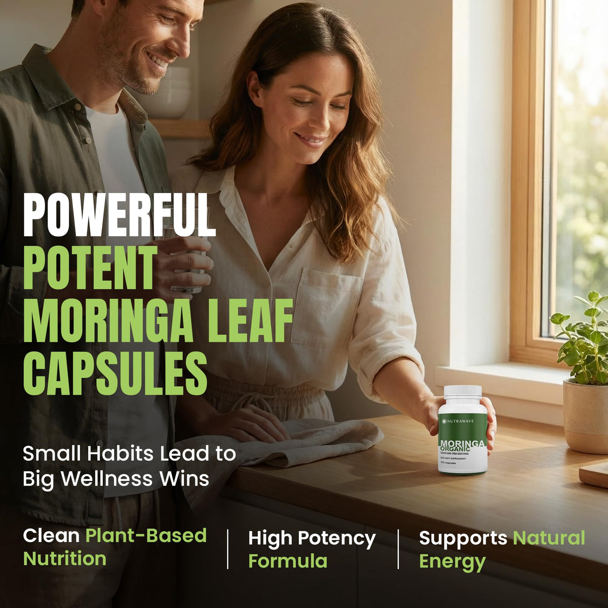 Organic Moringa Capsules 1200mg 120 Capsules E44477