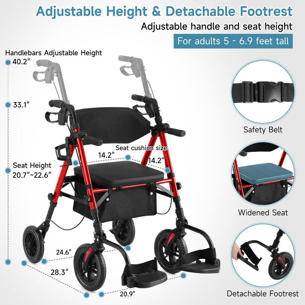 2 in 1 Rollator Wheelchairs Combo with Seat G1652