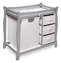 Gray Baby Changing Table with 3 Storage Baskets J473