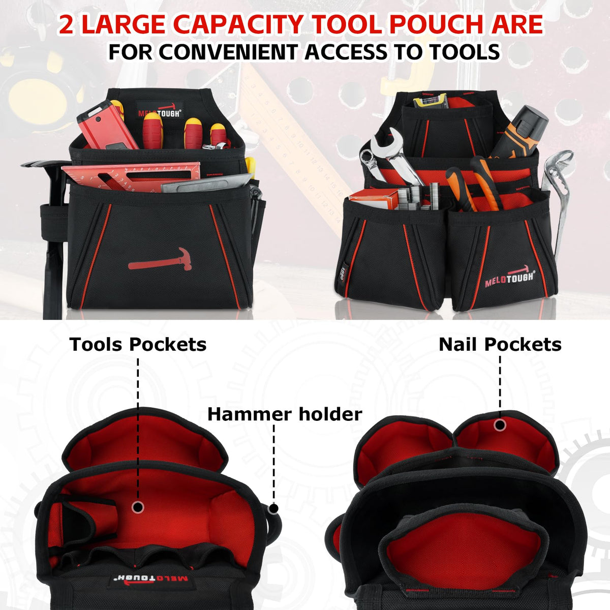 Tool Belt with Suspenders Heavy Duty Carpenter Apron Y846955