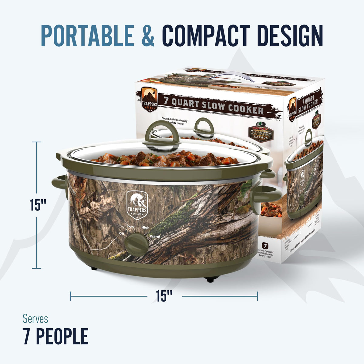 7 Quart Oval Slow Cooker Pot with Heat Settings B772499