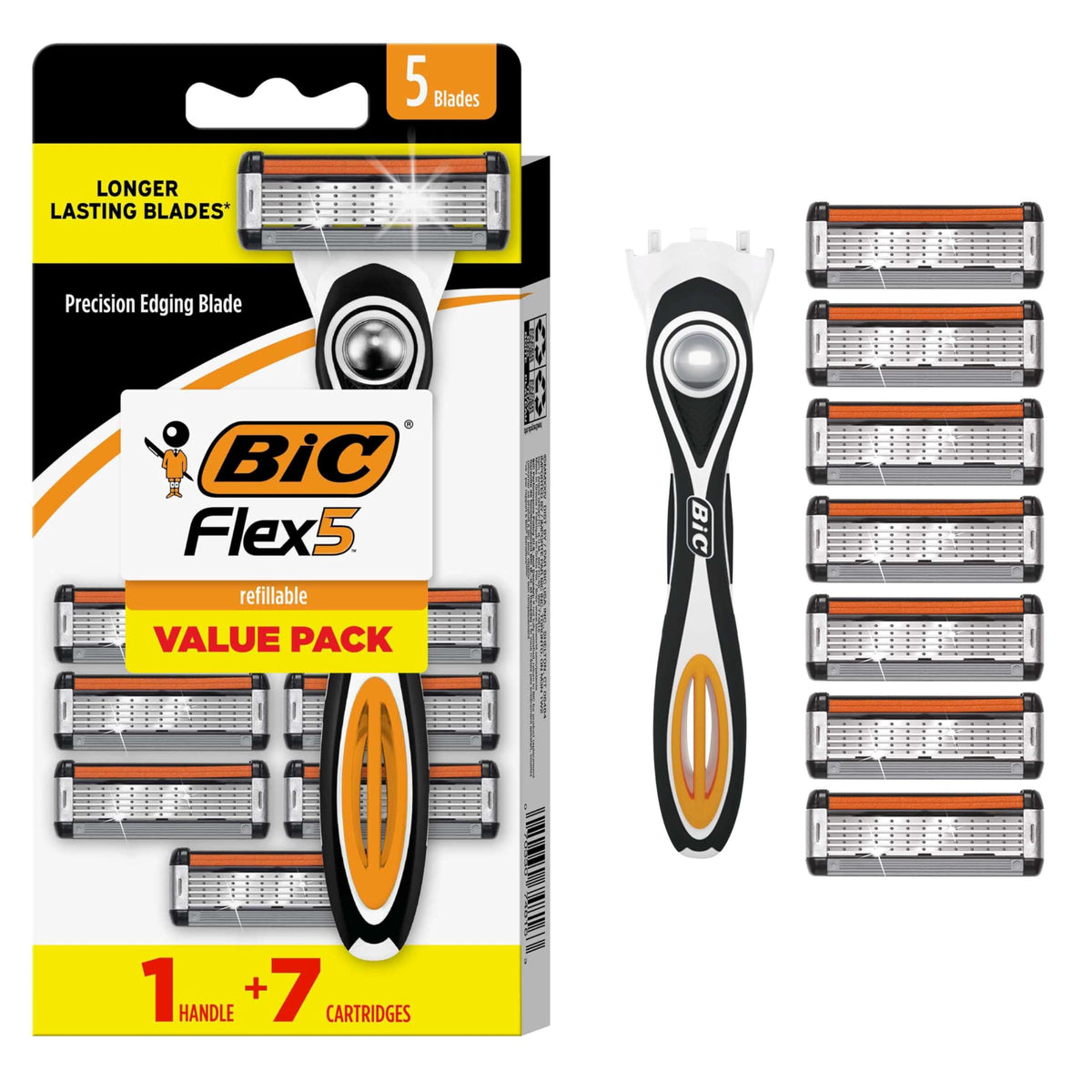 5-Blade Refillable Razors with 7 Cartridges U676515