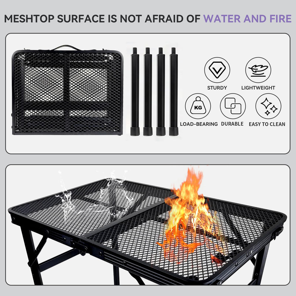 Black Adjustable Folding Camping Table S97915