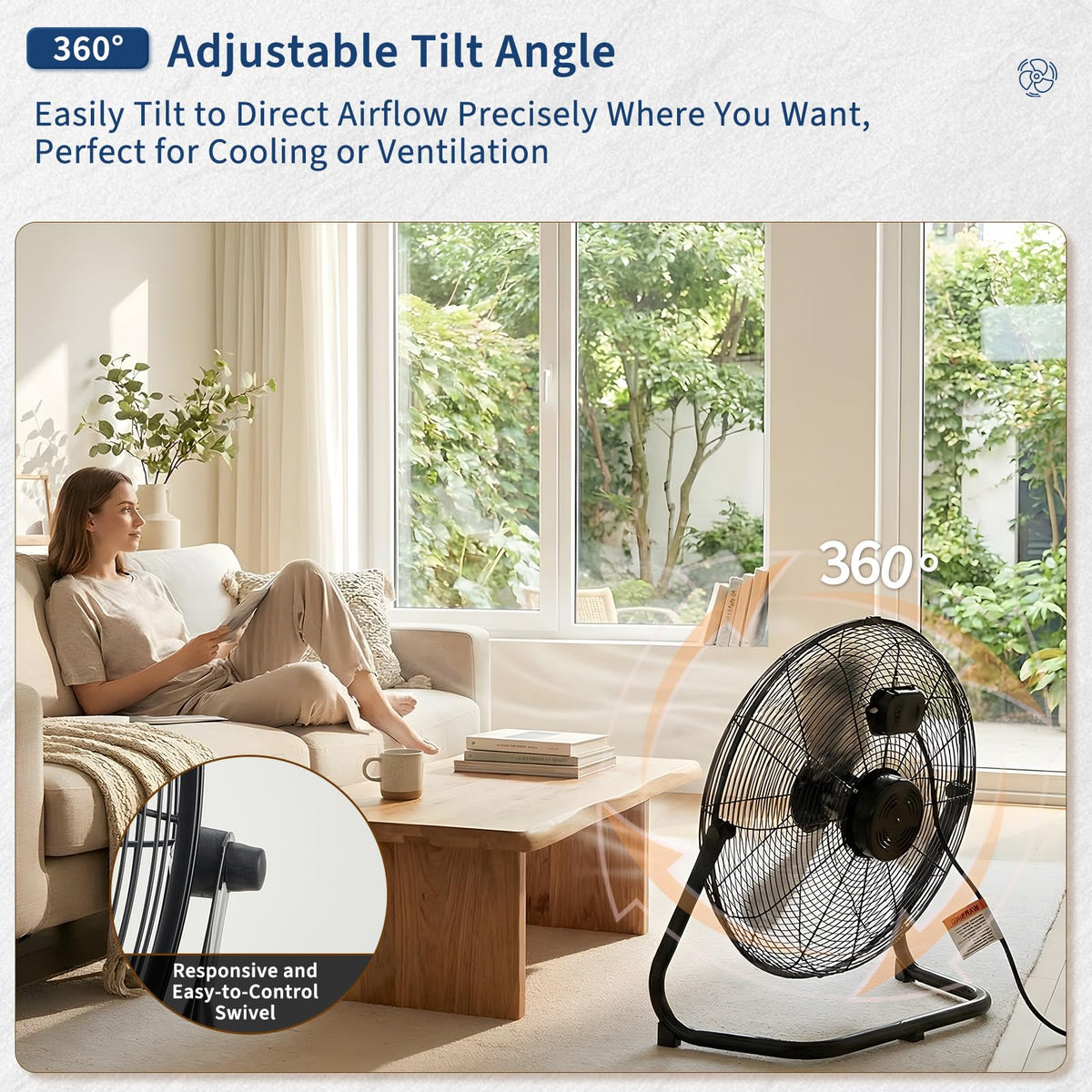20'' 3000CFM Metal Floor Fan H762