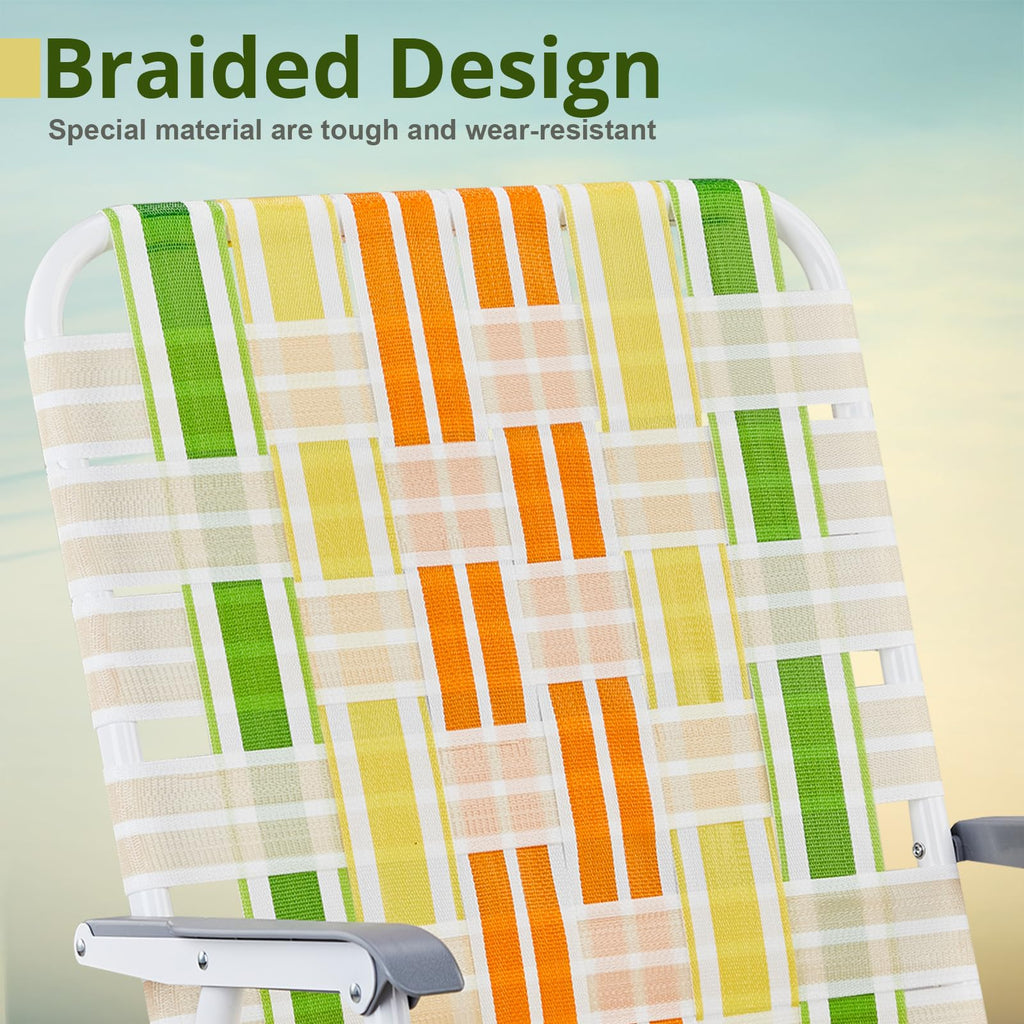 Set of 2 Webbed Folding Beach Chairs Z358