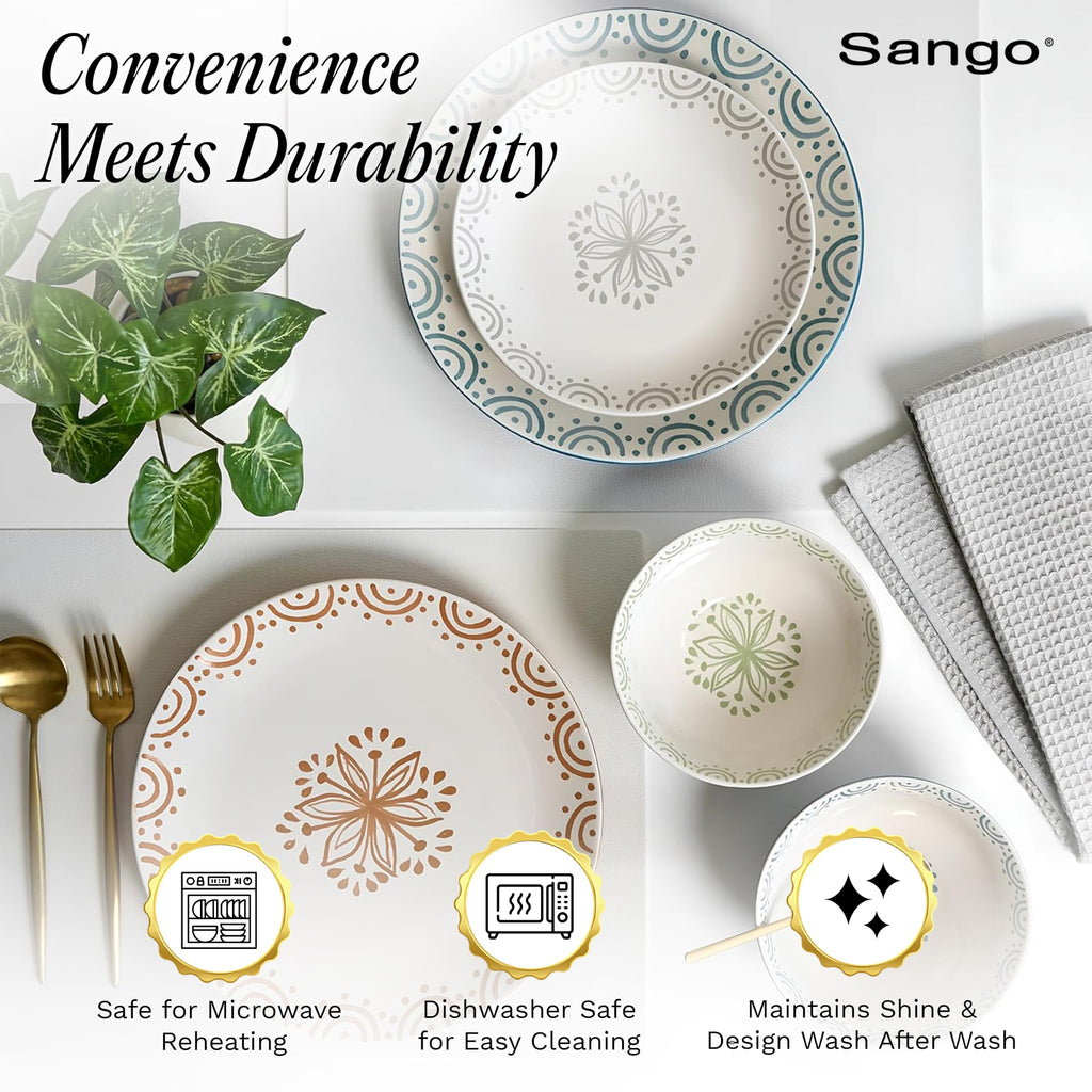 12-Piece Speckled Stoneware Dinnerware Set for 4 H462141