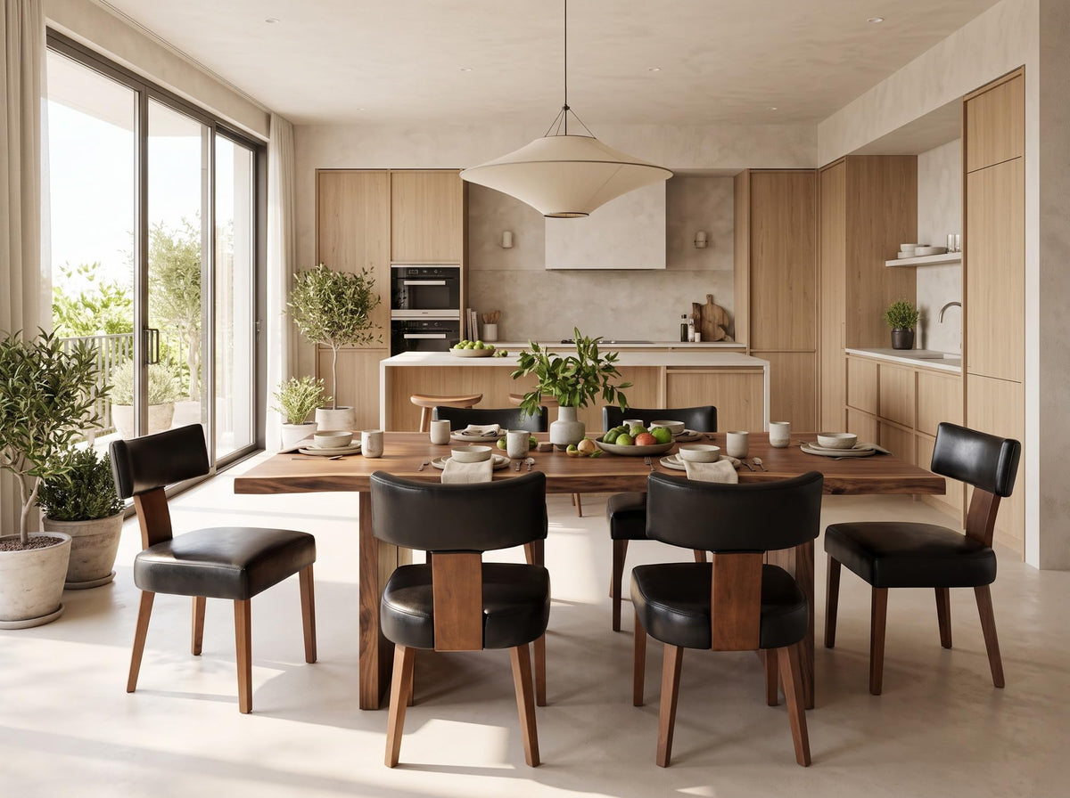 Black Set of 6 PU Leather Upholstered Dining Chairs A91845